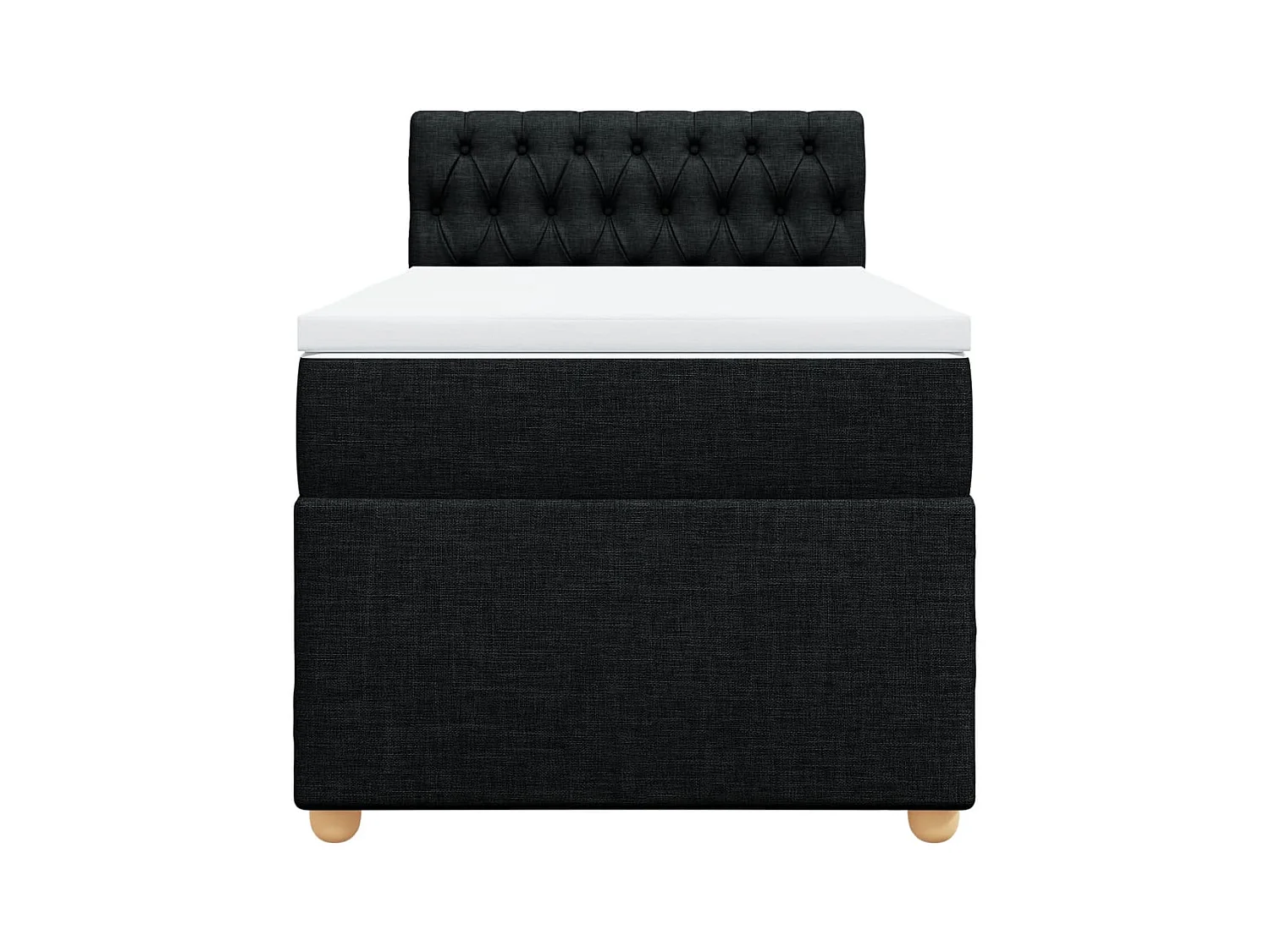 Giroletto a Molle con Materasso Nero 90x200 cm in Tessuto