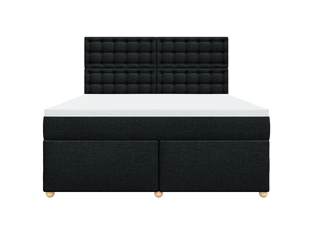 Sommier à lattes de lit avec matelas Noir 180x200 cm Tissu