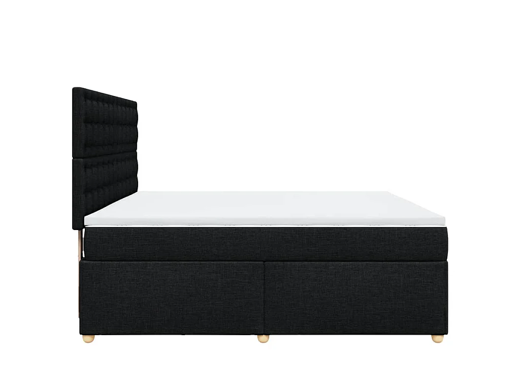 Sommier à lattes de lit avec matelas Noir 180x200 cm Tissu