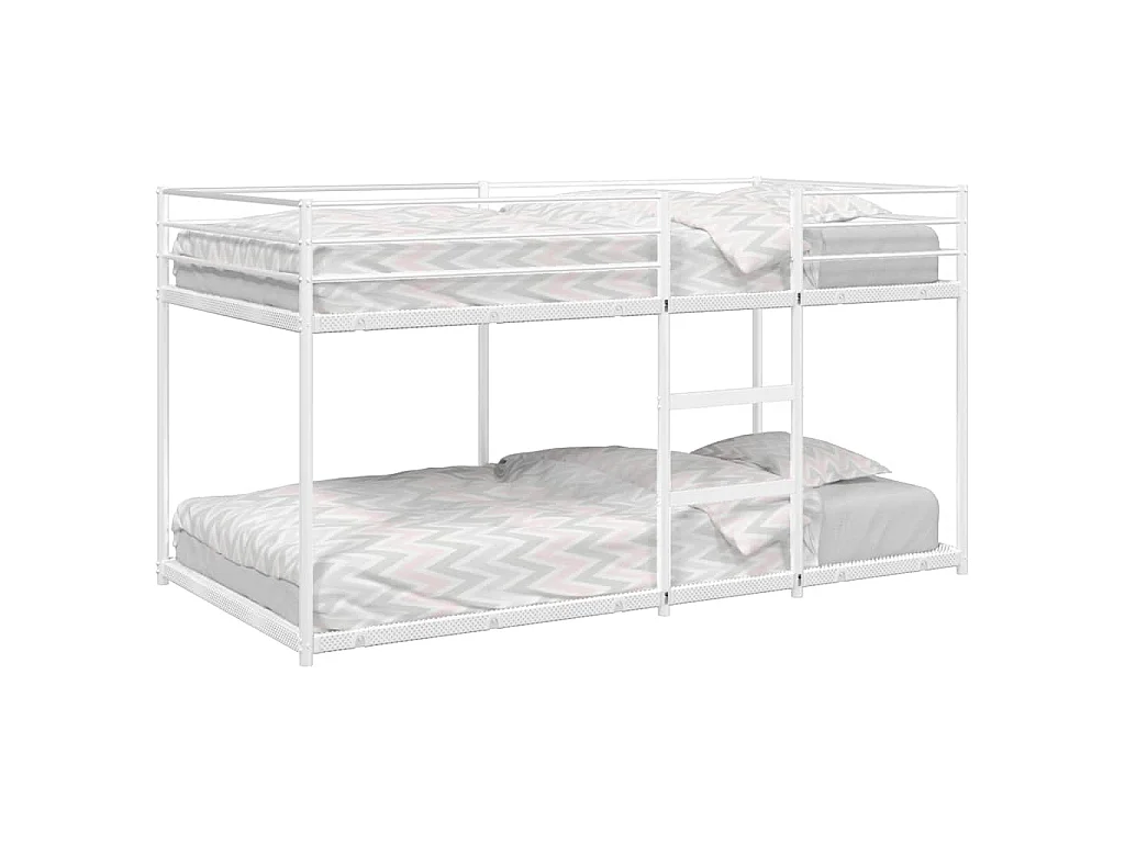 Lit superposé sans matelas blanc 90x200 cm acier