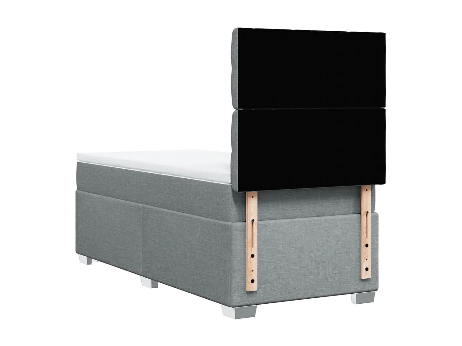 Boxspring met matras stof lichtgrijs 90x200 cm