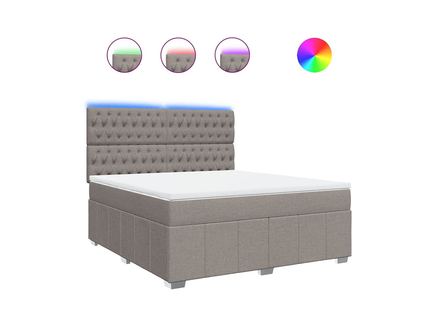 Giroletto a Molle con Materasso Tortora 180x200 cm in Tessuto