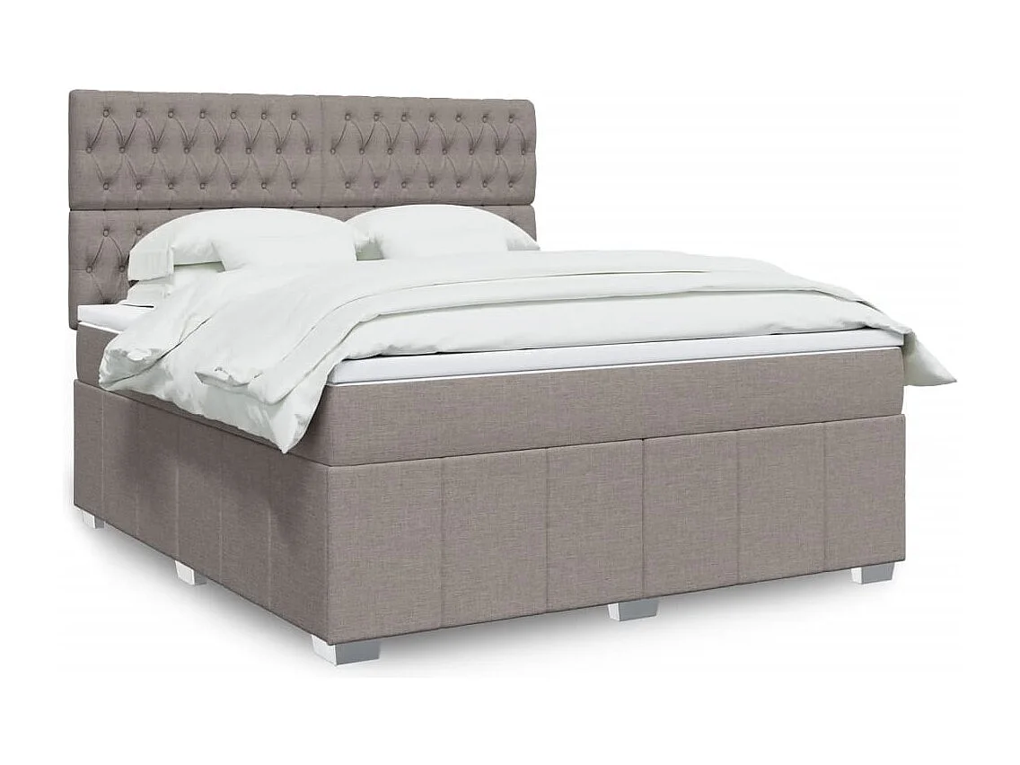 Boxspringbett mit Matratze Taupe 180x200 cm Stoff