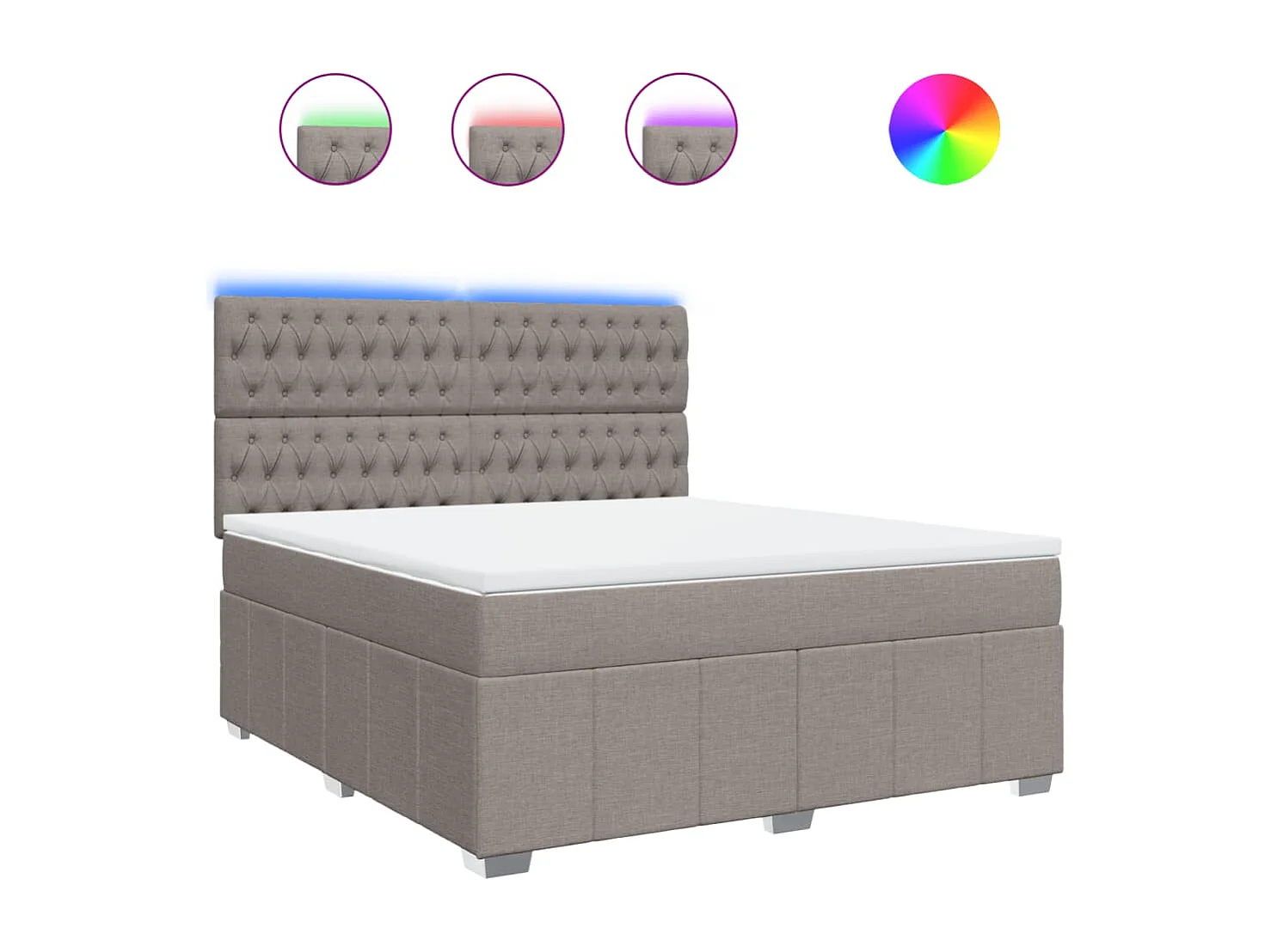 Boxspringbett mit Matratze Taupe 180x200 cm Stoff