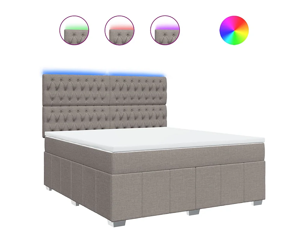 Sommier à lattes de lit avec matelas Taupe 180x200 cm Tissu
