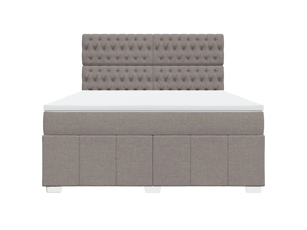Sommier à lattes de lit avec matelas Taupe 180x200 cm Tissu