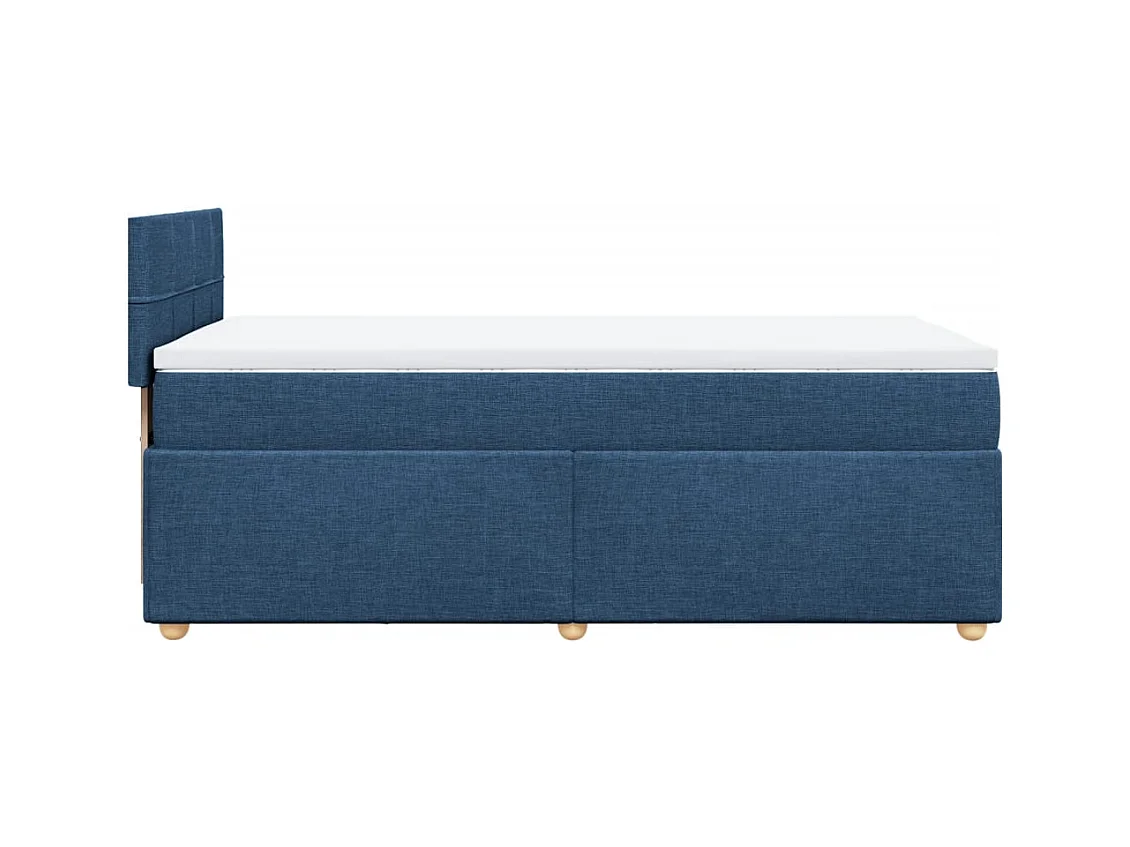Sommier à lattes de lit avec matelas Bleu 100x200 cm Tissu