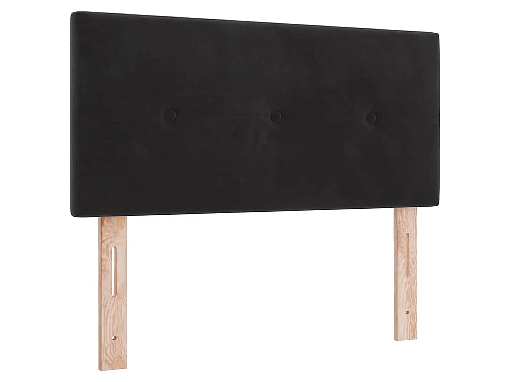 Cama tipo Box Spring con cabecera Negro 90 x 200 cm Terciopelo