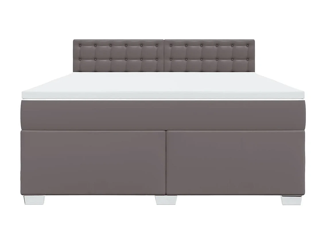 Boxspringbett mit Matratze Grau 180x200 cm Kunstleder