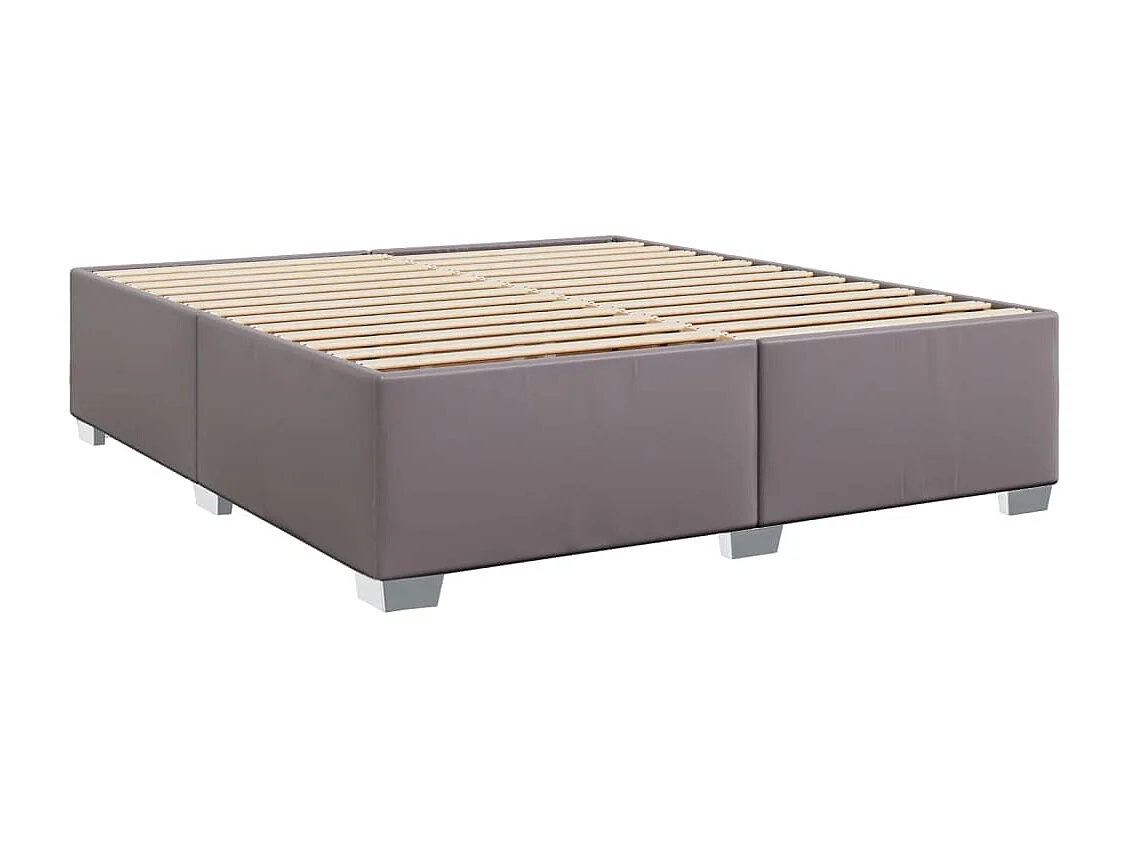 Cama com molas/colchão 180x200 cm couro artificial cinza