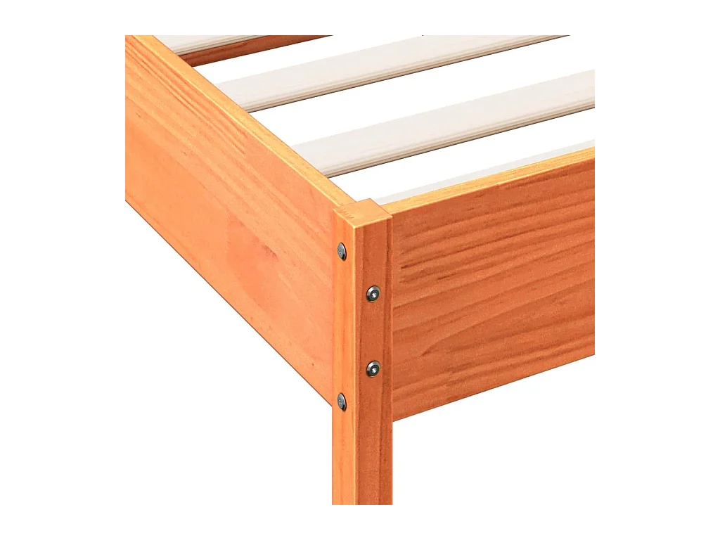 Cadre de lit sans matelas cire marron 180x200cm bois pin massif