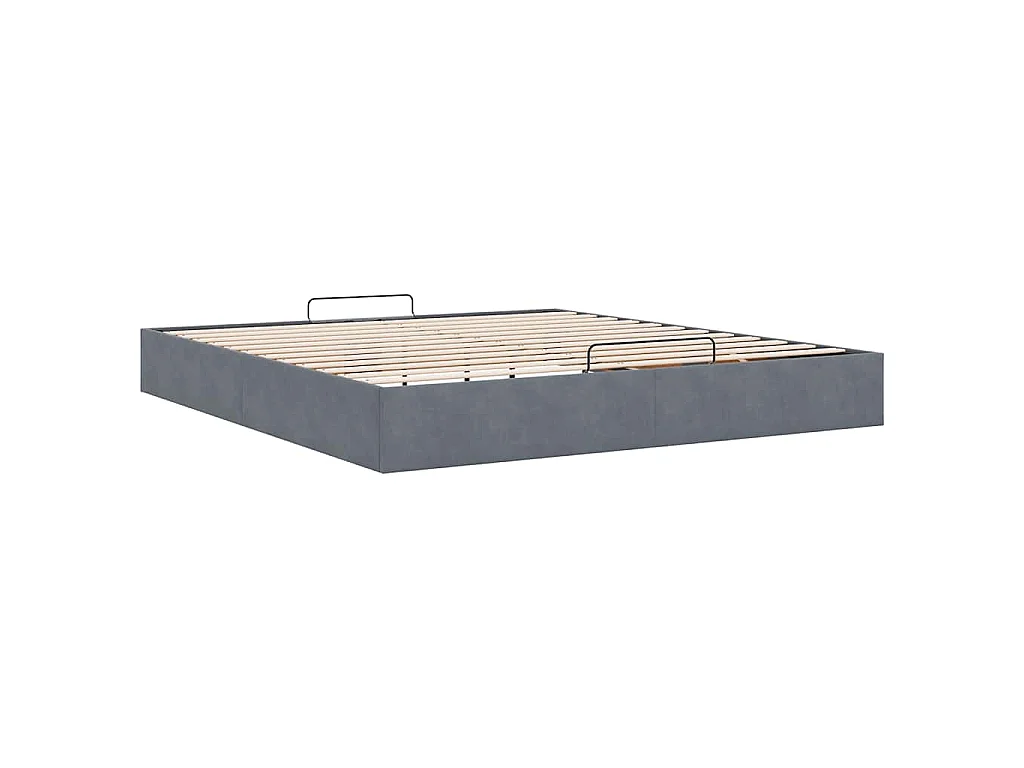 Estrutura de cama otomana sem colchão 160x200cm cinzento escuro