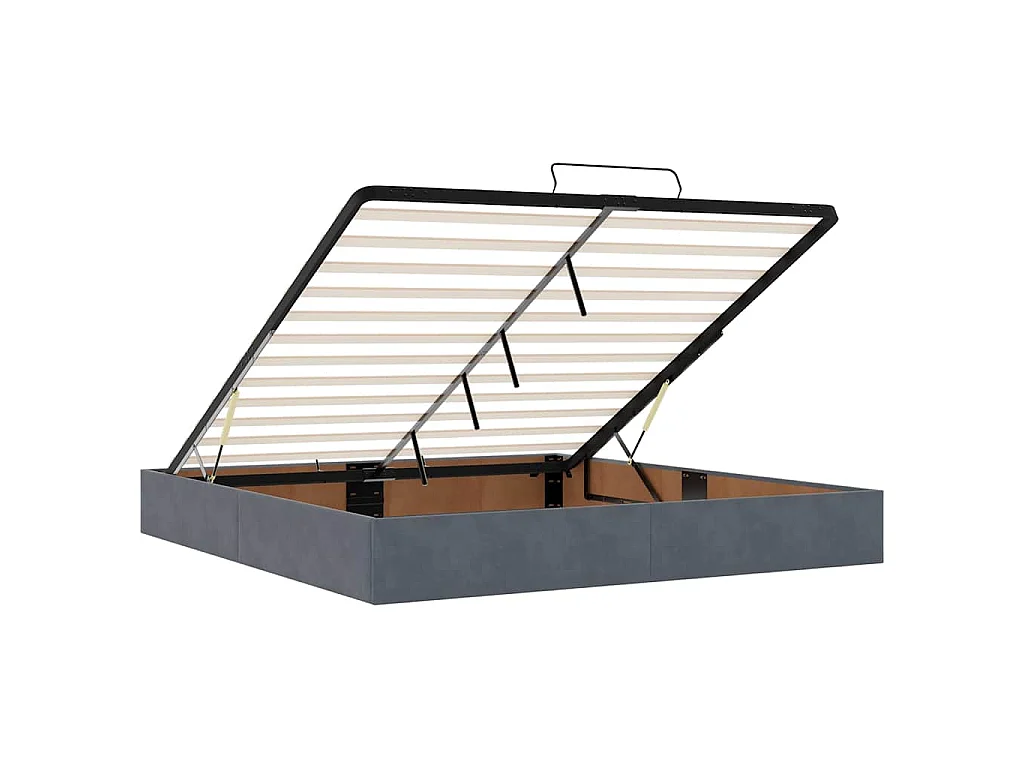 Estrutura de cama otomana sem colchão 160x200cm cinzento escuro