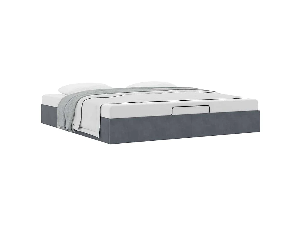 Ottoman bedframe zonder matras 160x200 cm fluweel donkergrijs