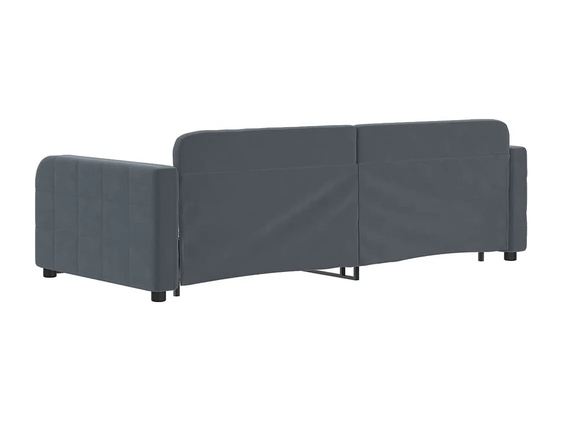 Lit de jour avec gigogne sans matelas gris foncé 90x200 cm