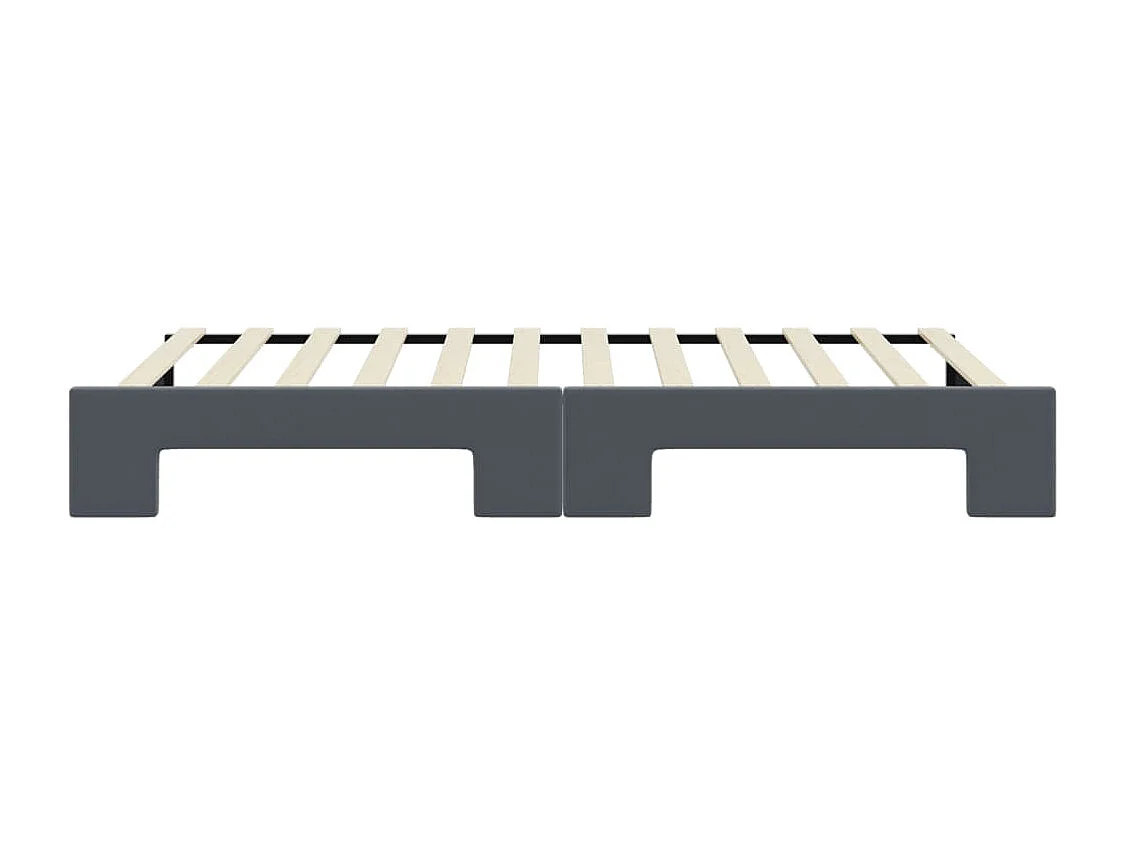 Lit de jour avec gigogne sans matelas gris foncé 90x200 cm