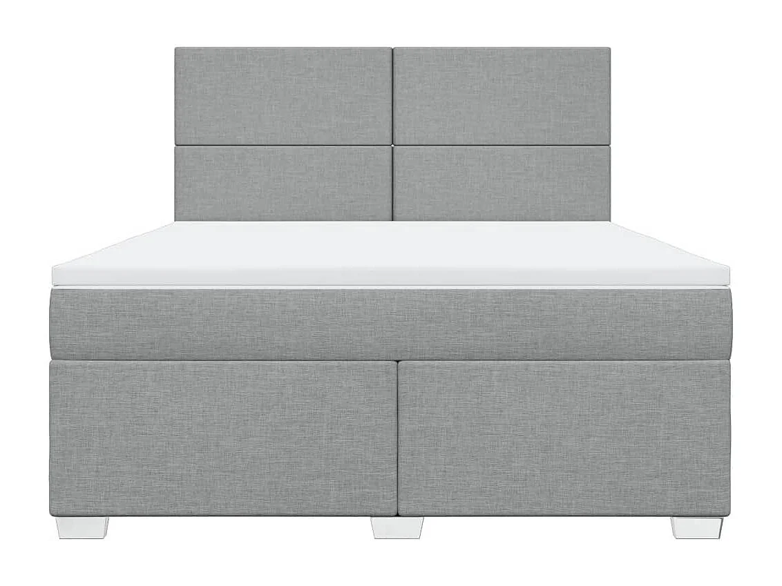 Giroletto a Molle con Materasso Grigio Chiaro180x200 cm Tessuto