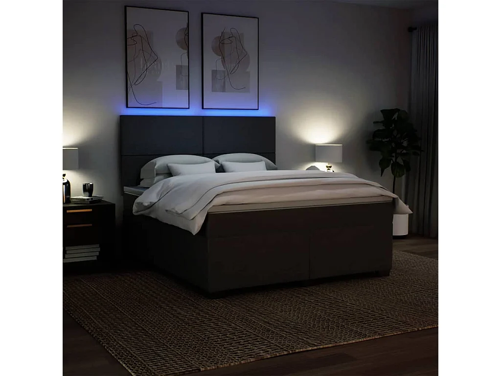Boxspring met matras stof lichtgrijs 180x200 cm
