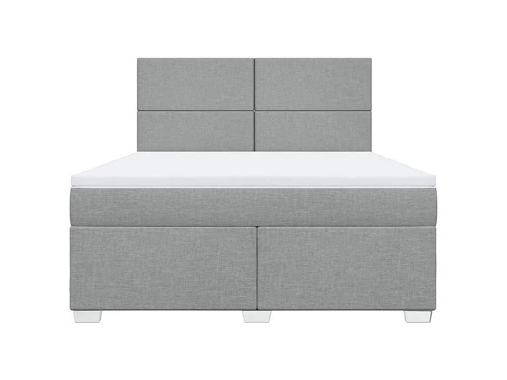 Boxspring met matras stof lichtgrijs 180x200 cm
