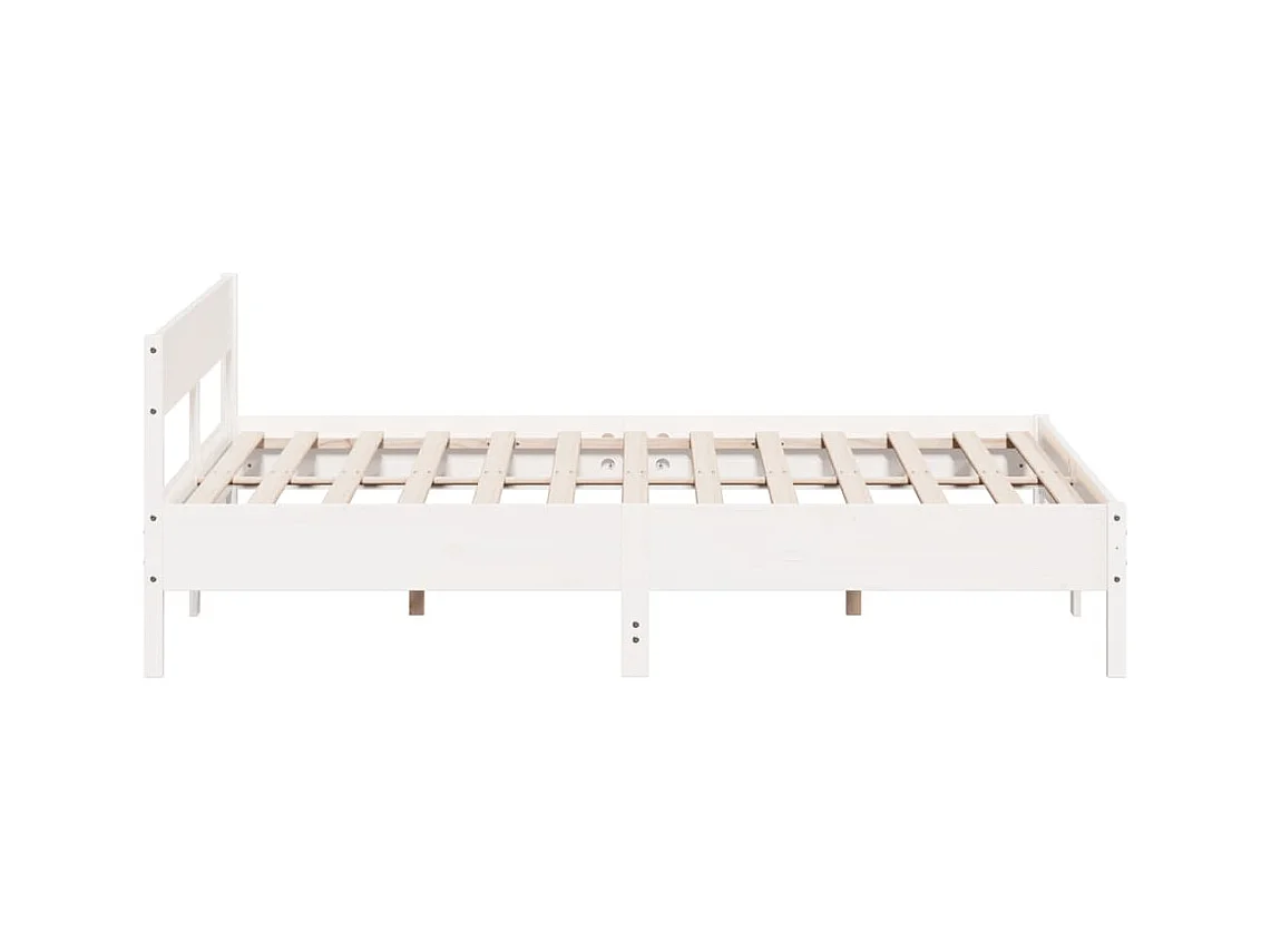 Cadre de lit sans matelas blanc 180x200 cm bois massif de pin