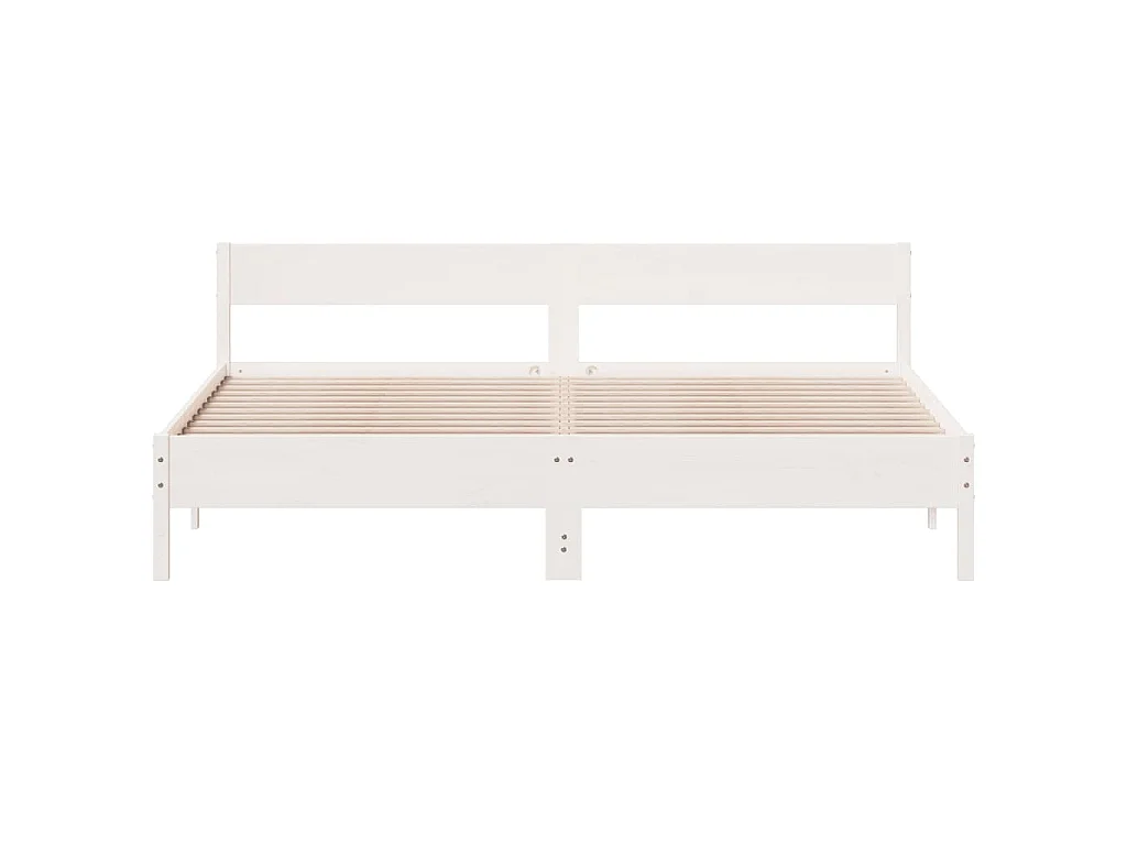 Bedframe zonder matras massief grenenhout wit 180x200 cm