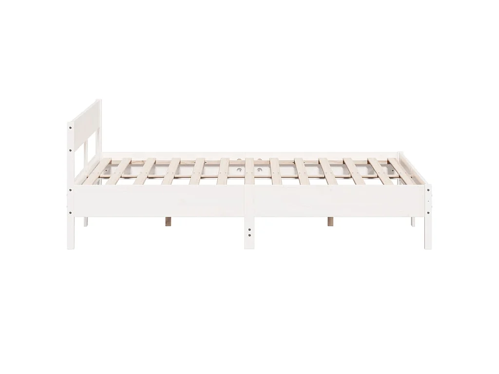 Bedframe zonder matras massief grenenhout wit 180x200 cm