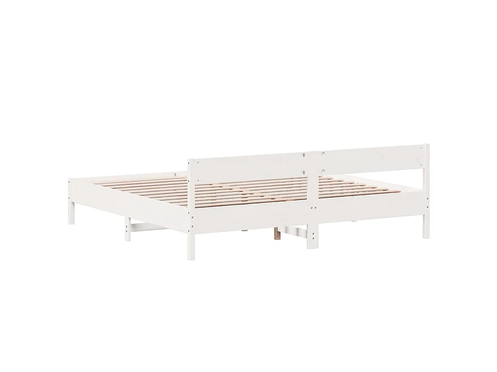 Bedframe zonder matras massief grenenhout wit 180x200 cm