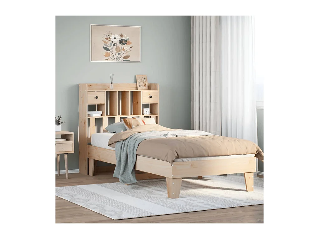 Cadre de lit sans matelas 100x200 cm bois massif de pin