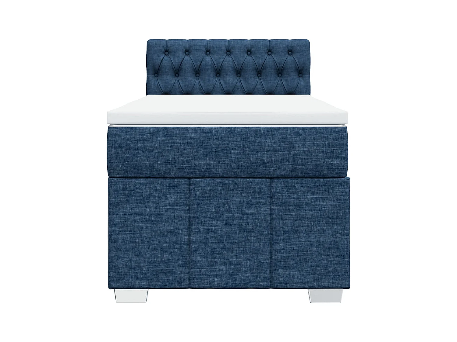 Boxspringbett mit Matratze Blau 100x200 cm Stoff