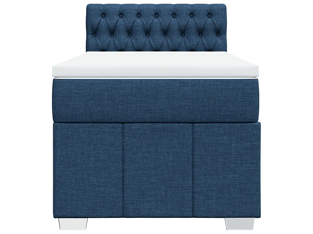 Cama com molas/colchão 100x200 cm tecido azul