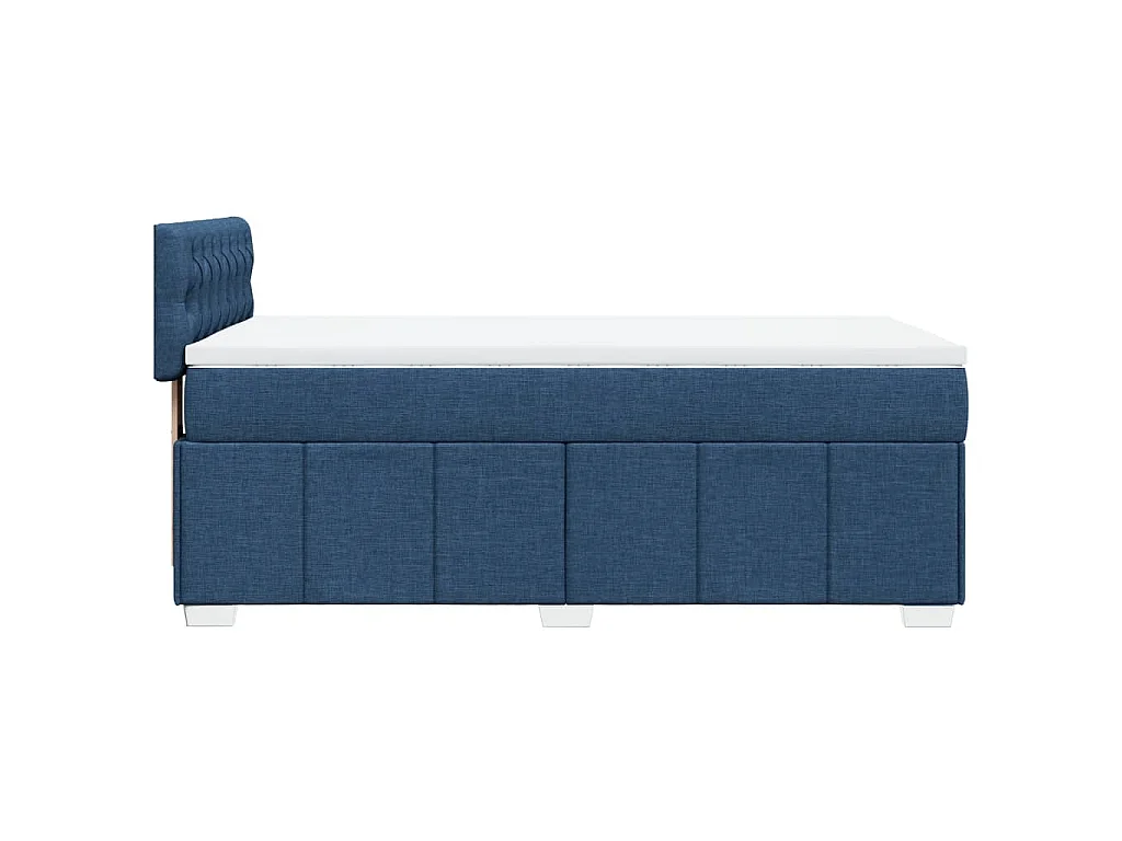 Cama com molas/colchão 100x200 cm tecido azul