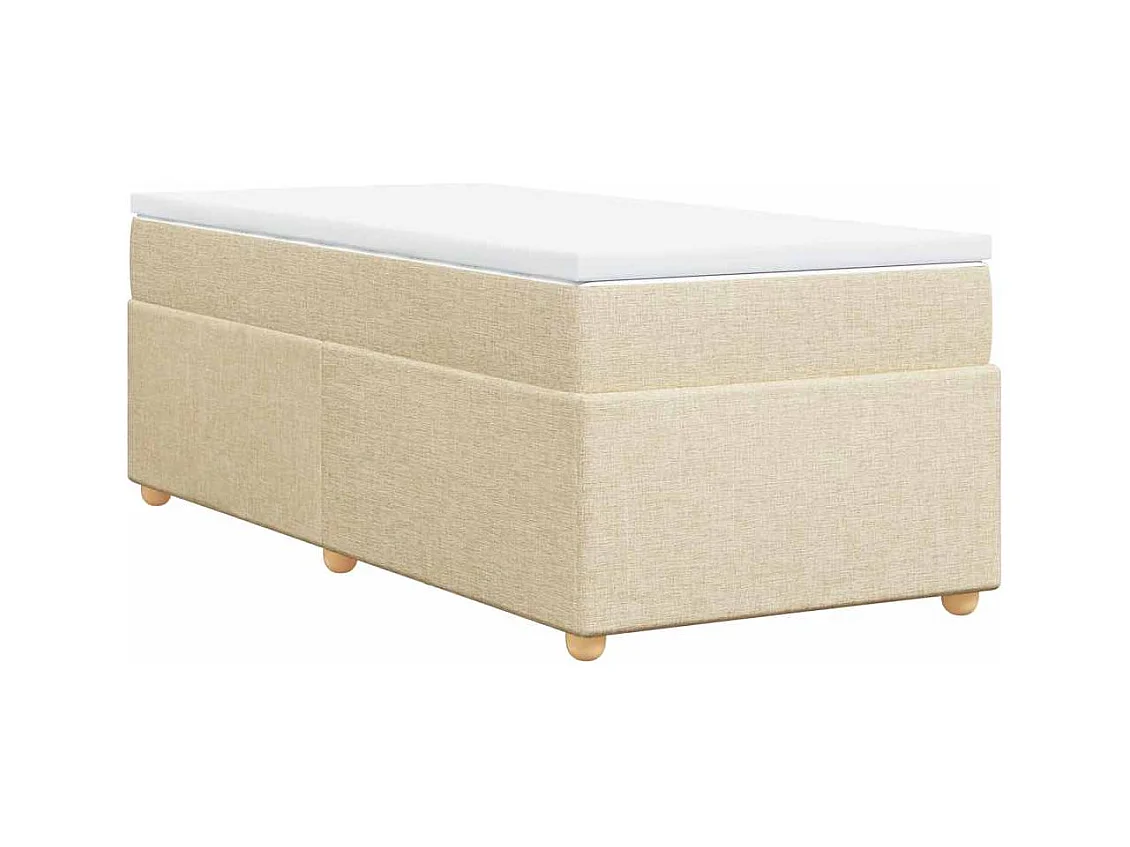 Sommier à lattes de lit avec matelas Crème 100x200 cm Tissu