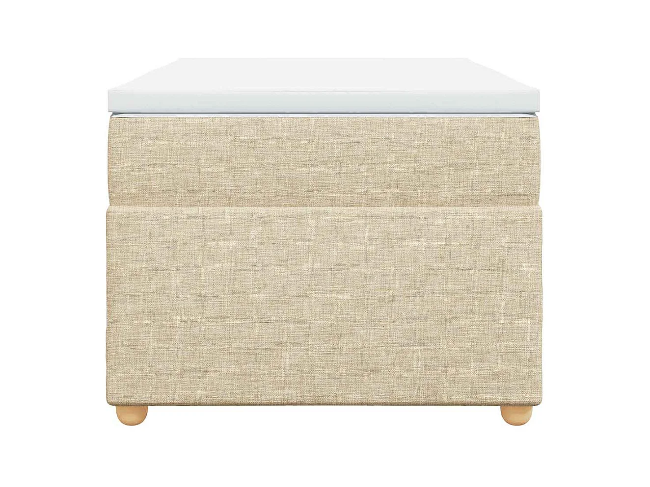 Sommier à lattes de lit avec matelas Crème 100x200 cm Tissu