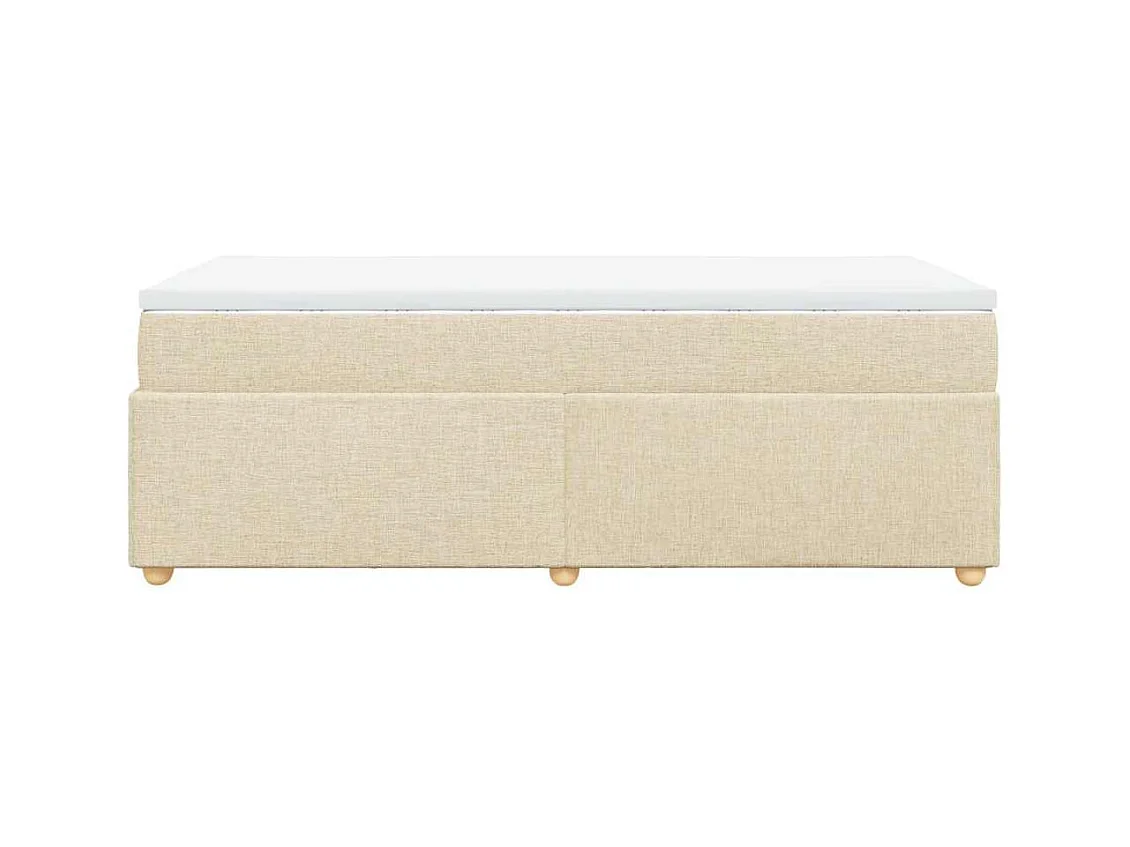 Sommier à lattes de lit avec matelas Crème 100x200 cm Tissu