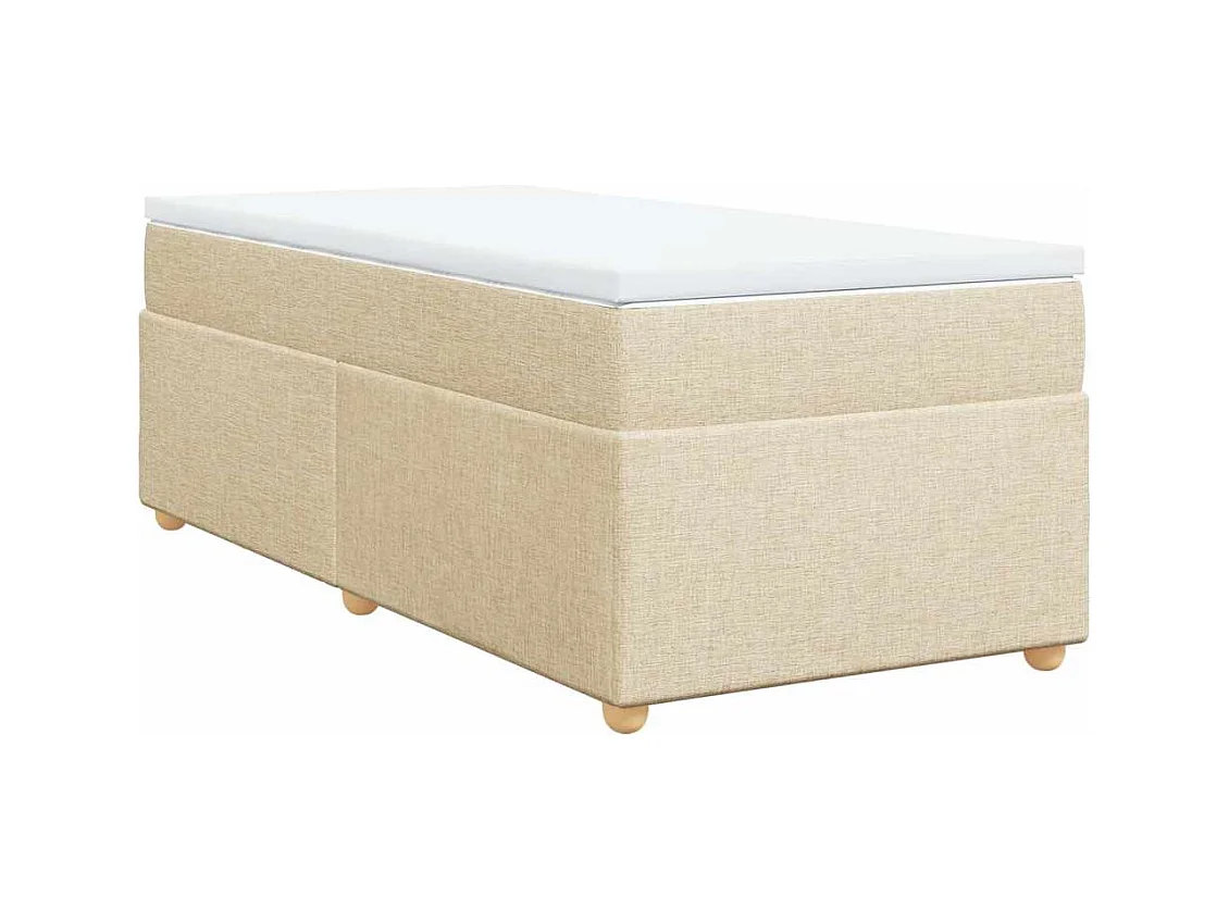 Sommier à lattes de lit avec matelas Crème 100x200 cm Tissu