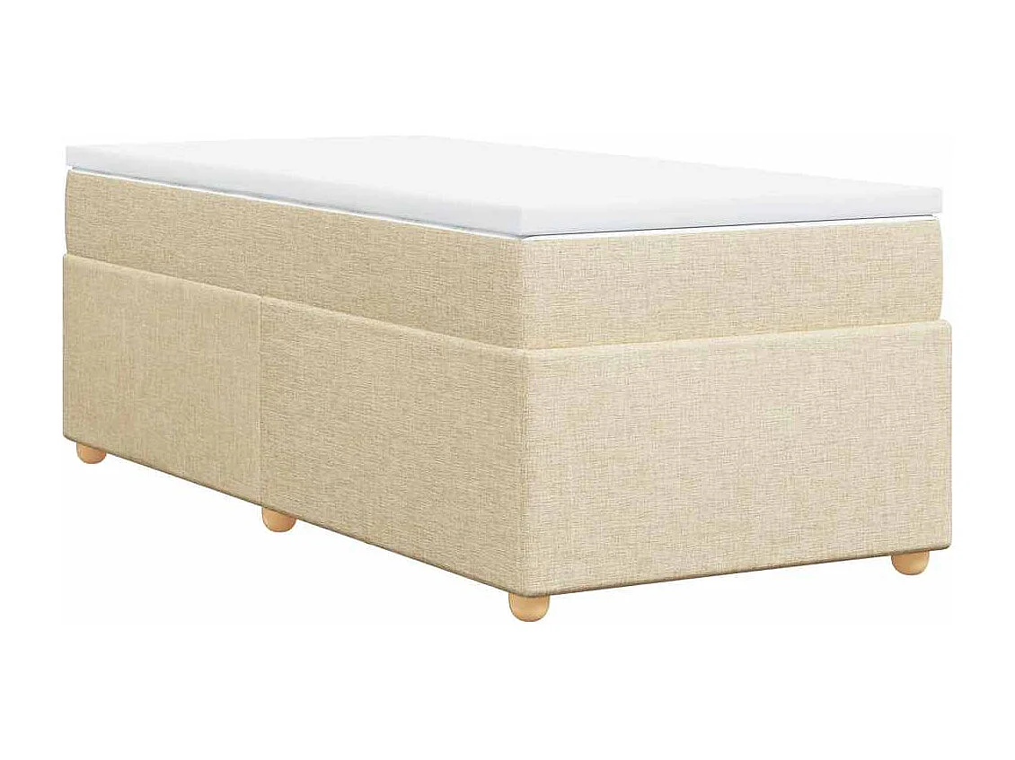 Sommier à lattes de lit avec matelas Crème 100x200 cm Tissu