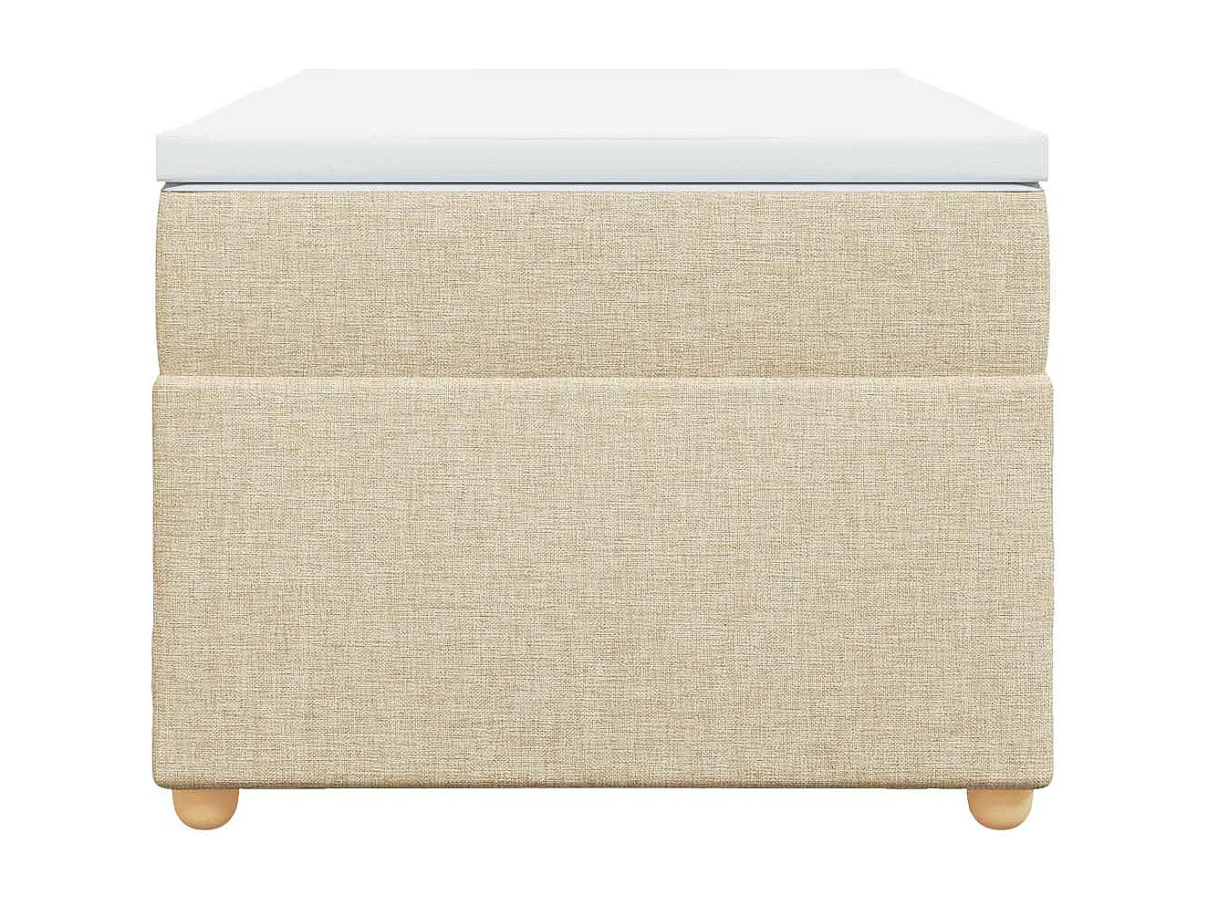 Sommier à lattes de lit avec matelas Crème 100x200 cm Tissu