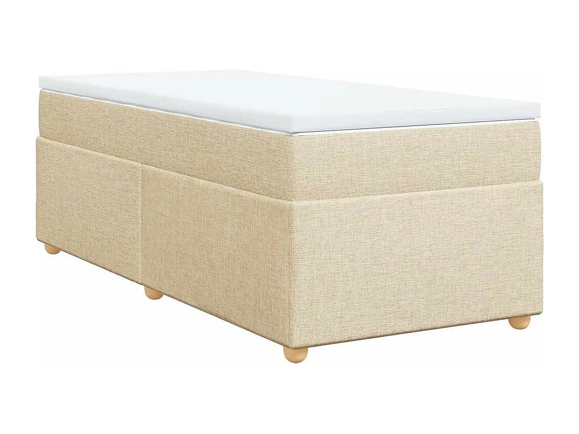 Sommier à lattes de lit avec matelas Crème 100x200 cm Tissu