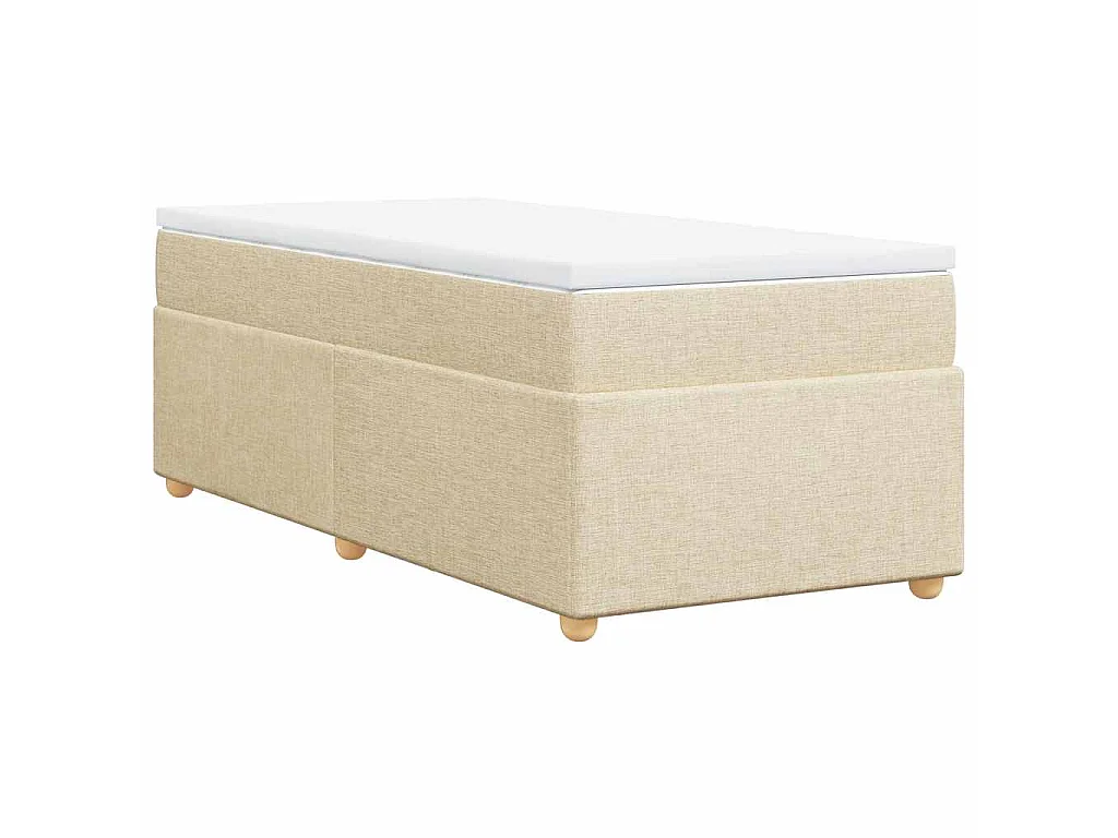 Boxspringbett mit Matratze Creme 100x200 cm Stoff
