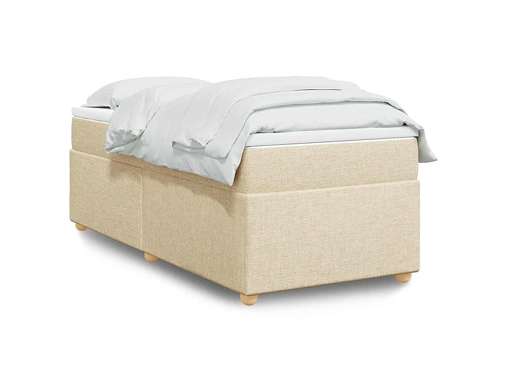 Boxspringbett mit Matratze Creme 100x200 cm Stoff