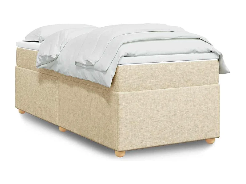 Sommier à lattes de lit avec matelas Crème 100x200 cm Tissu