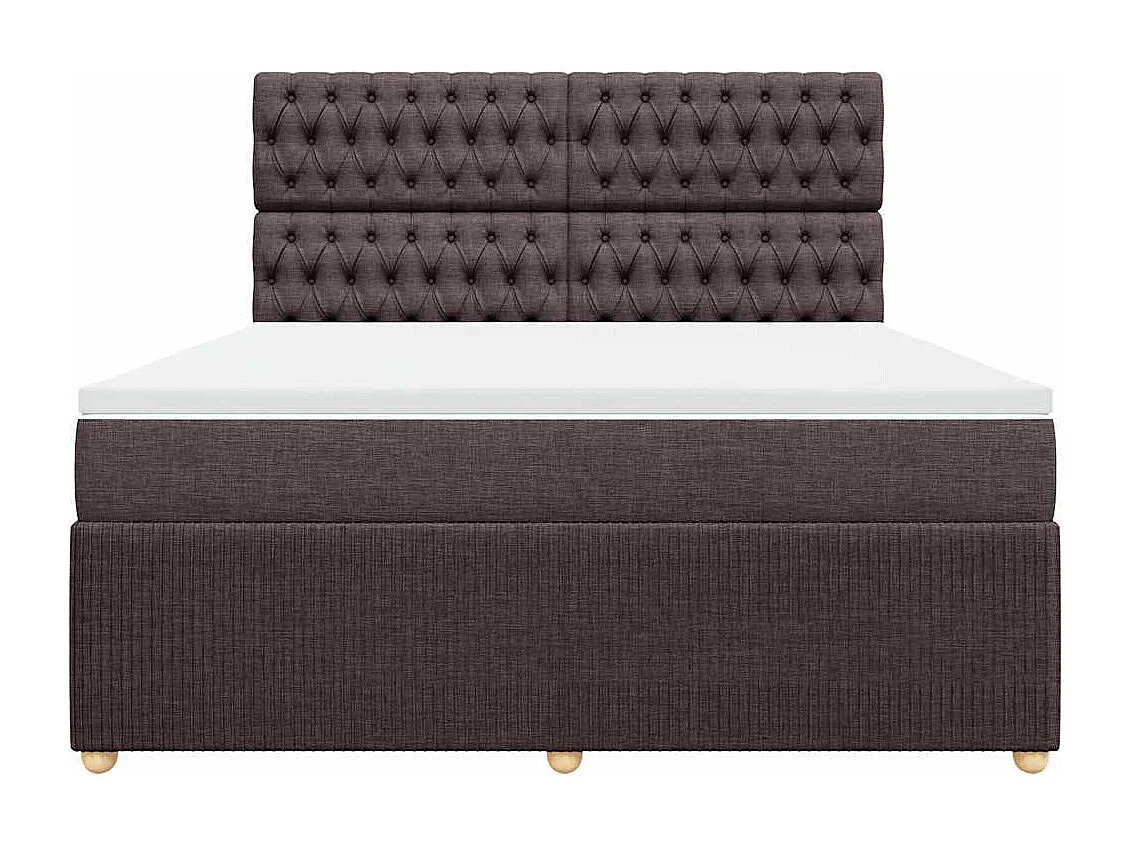 Boxspringbett mit Matratze Dunkelbraun 180x200 cm Stoff