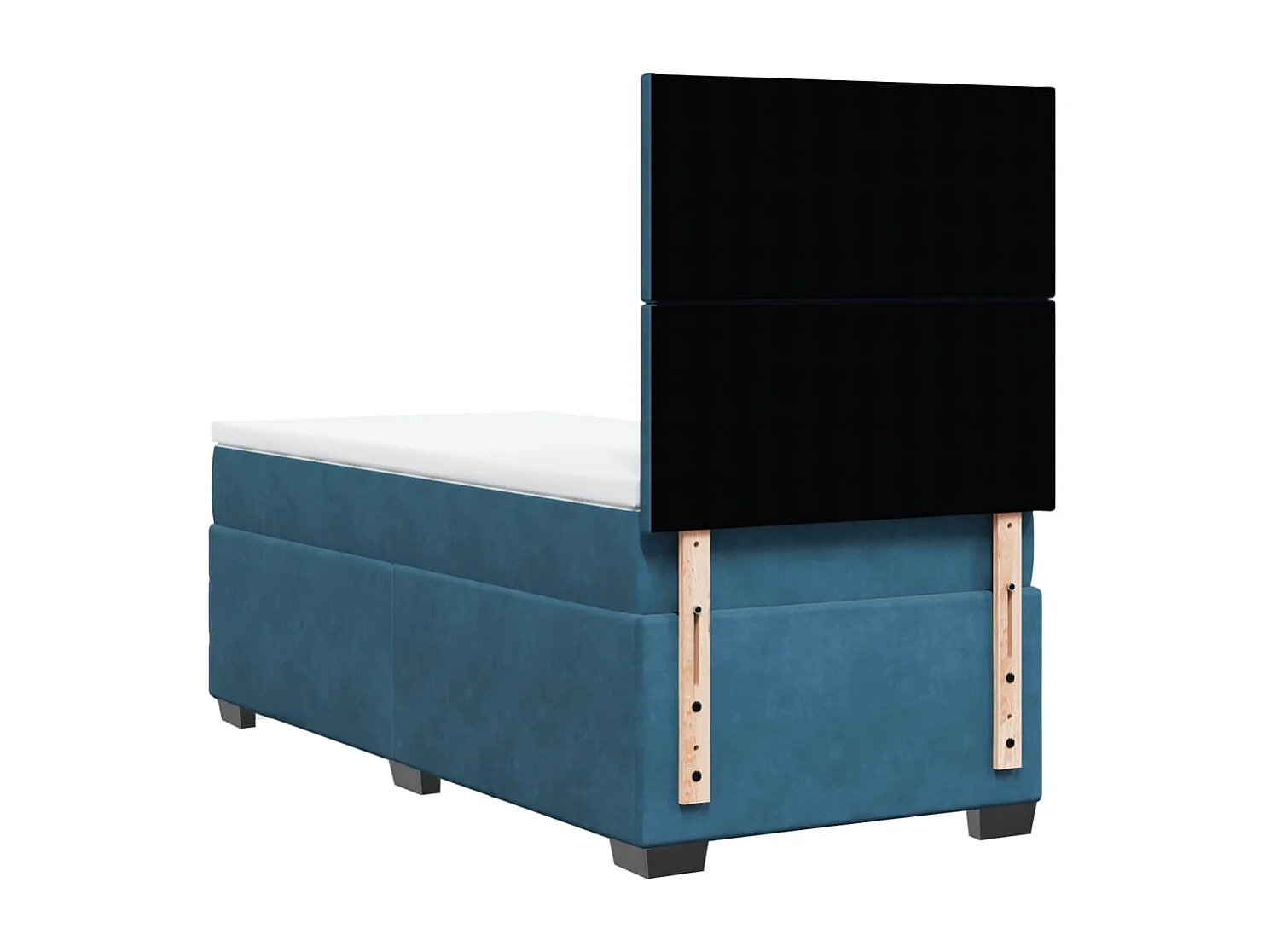 Sommier à lattes de lit avec matelas bleu 90x200 cm velours
