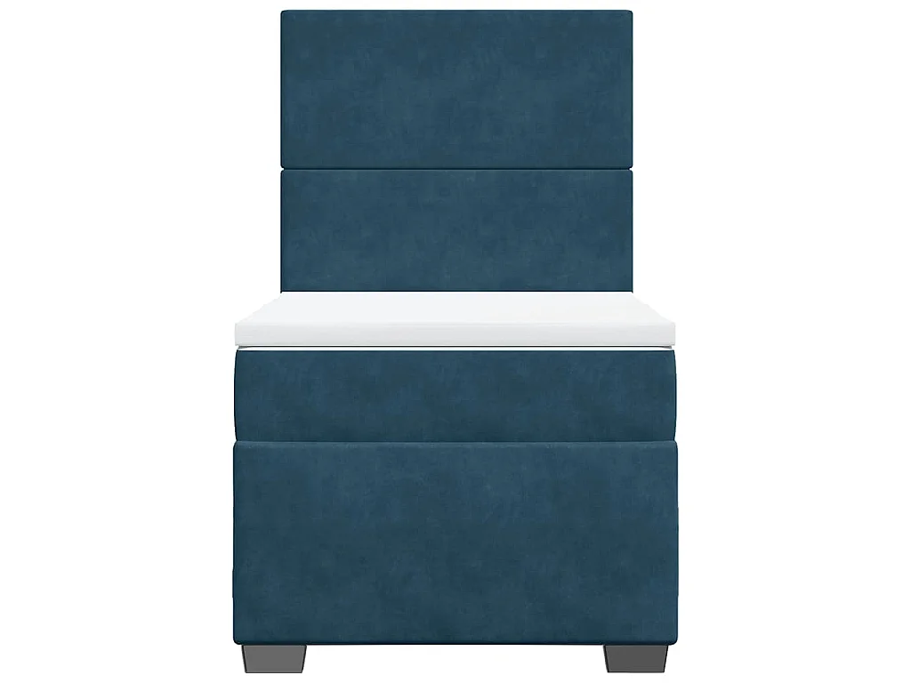 Boxspring met matras fluweel blauw 90x200 cm