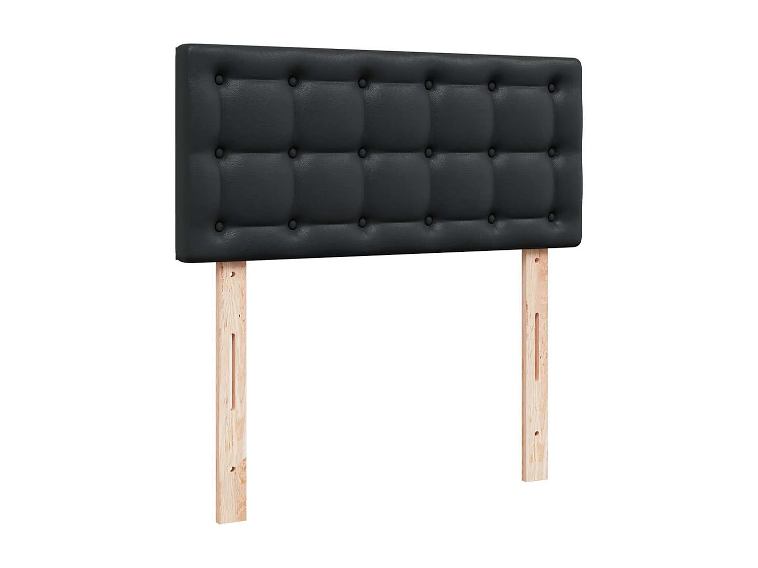 Lit ottoman avec matelas noir 90x190 cm similicuir