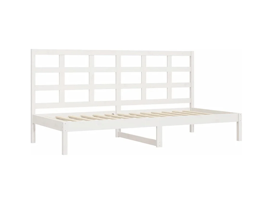 Tagesbett ohne Matratze Weiß 90x200 cm Massivholz Kiefer