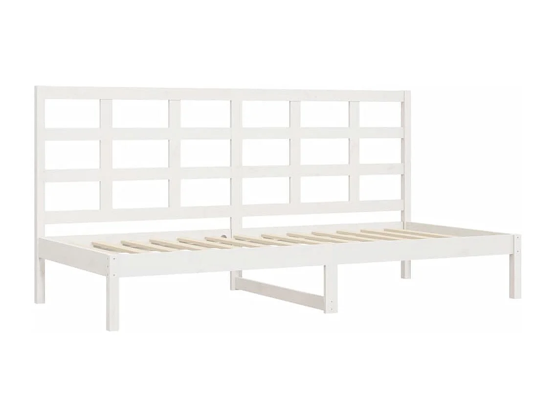 Lit de jour sans matelas blanc 90x200 cm bois de pin massif
