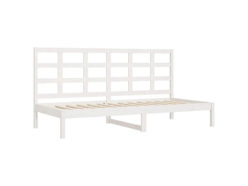 Lit de jour sans matelas blanc 90x200 cm bois de pin massif
