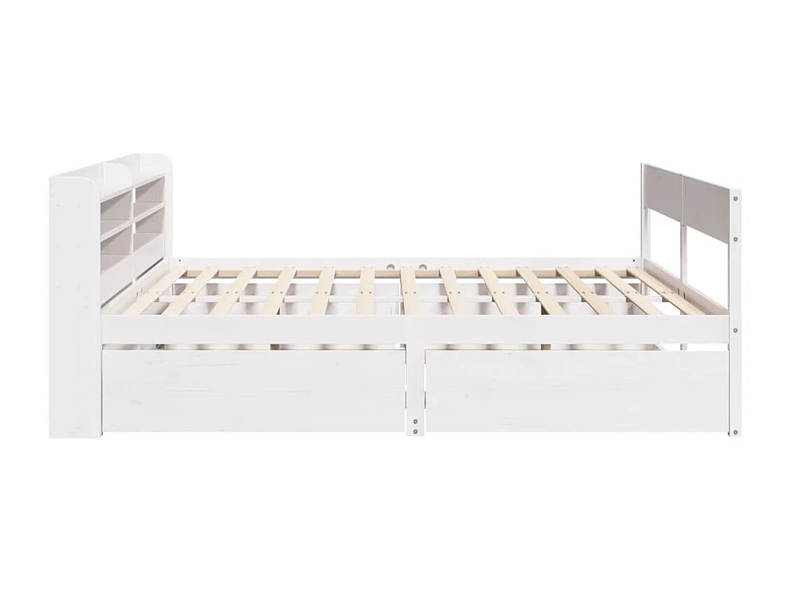 Letto senza Materasso Bianco 140x190 cm Legno Massello di Pino
