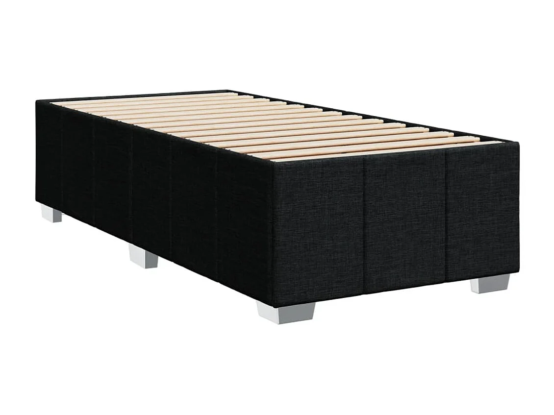 Sommier à lattes de lit avec matelas Noir 90x200 cm Tissu